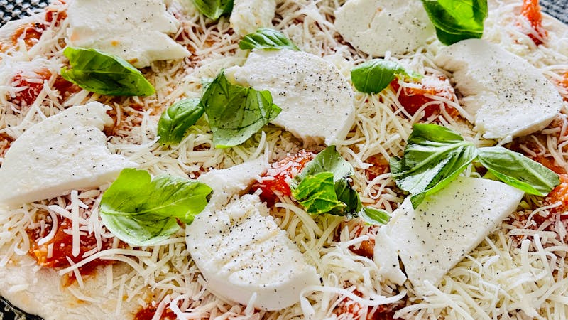 Classic Margherita pizza with fresh basil